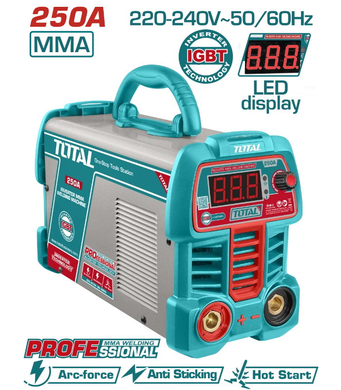 ИНВЕРТОР АПАРАТ ЗА ЗАВАРУВАЊЕ 250A ММА TOTAL - TW225069