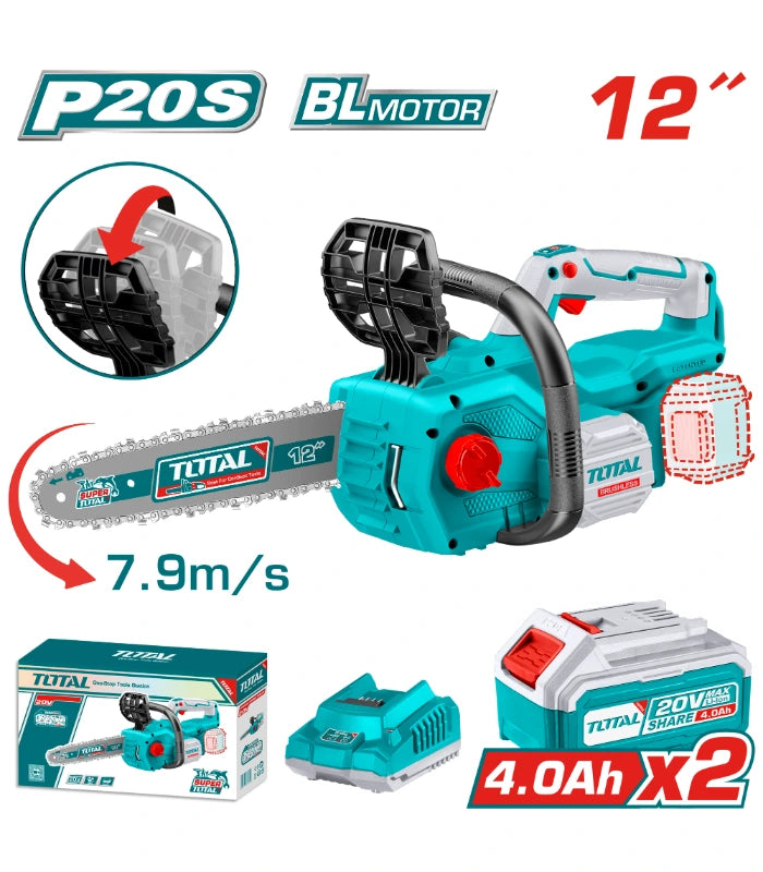 Моторна пила 20V 2 БАТ. 4.0AH MAC - 12" TOTAL - TGSLI201286