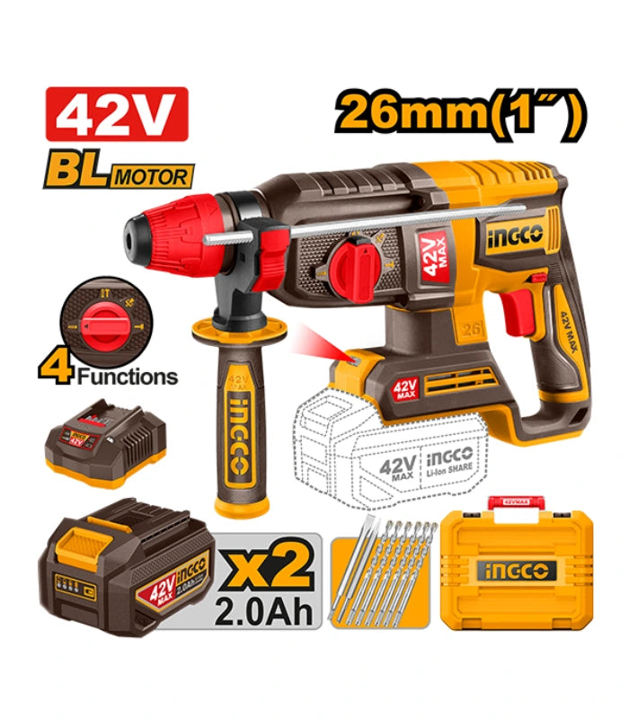 Хилта батериска 42v 26мм (2BAT 2.0Ah) INGCO - CRHLI422682