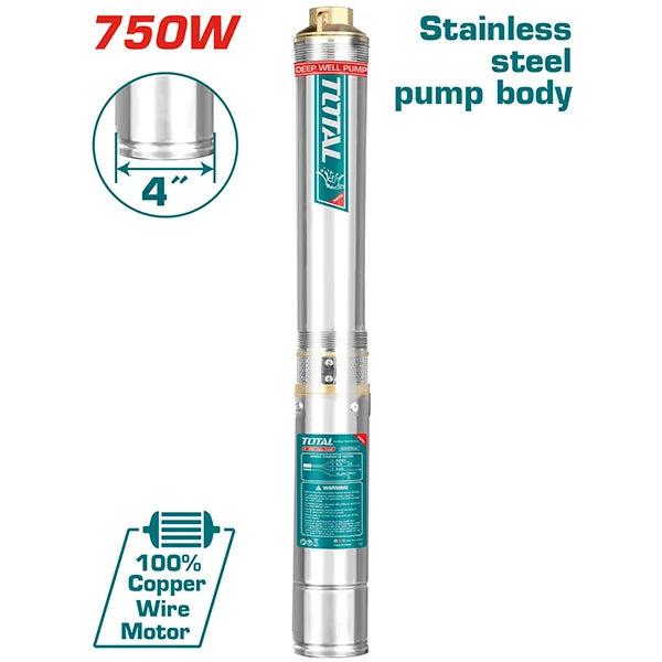 ПОТОПНА ПУМПА ЗА ВОДА РАКЕТА 750W МЕСИНГ TOTAL - TWP57501