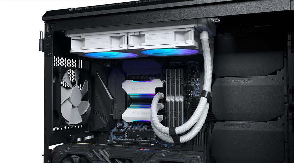 COOLERS CPU AIO PHANTEKS GLACIER ONE MPH, 2x120mm  PWM fans, White, PH-GO240MPH_DWT01