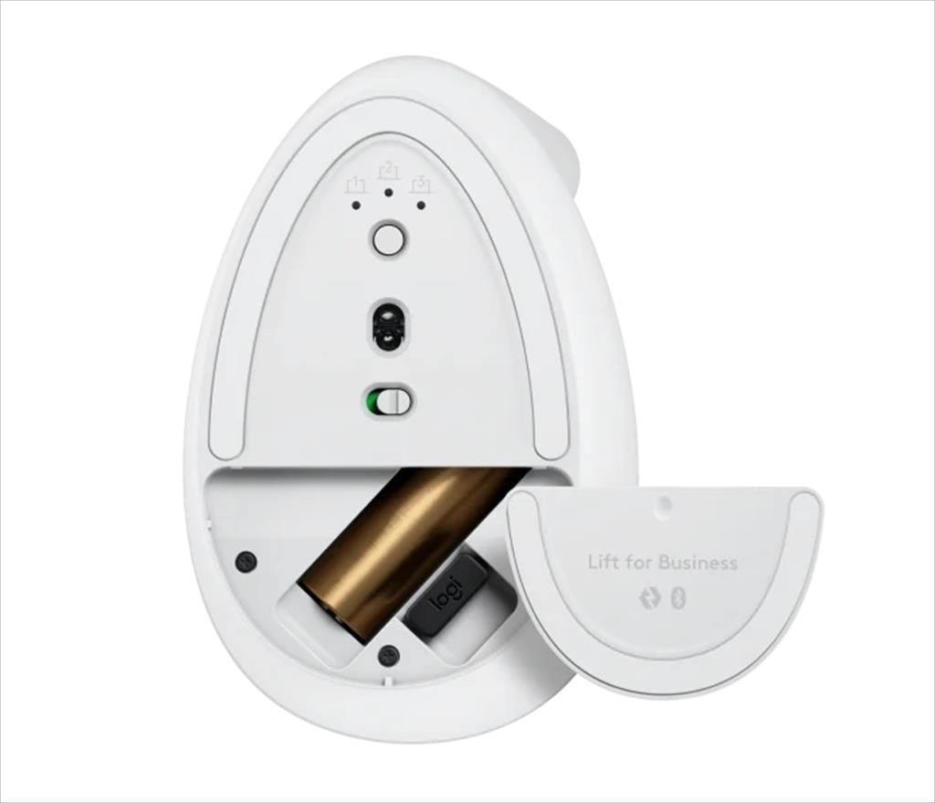MOUSE WIRELESS LOGITECH LIFT VERTICAL ERGONOMIC OPTICAL w/ Bluetooth Logi Bolt, White, business, 910-006496