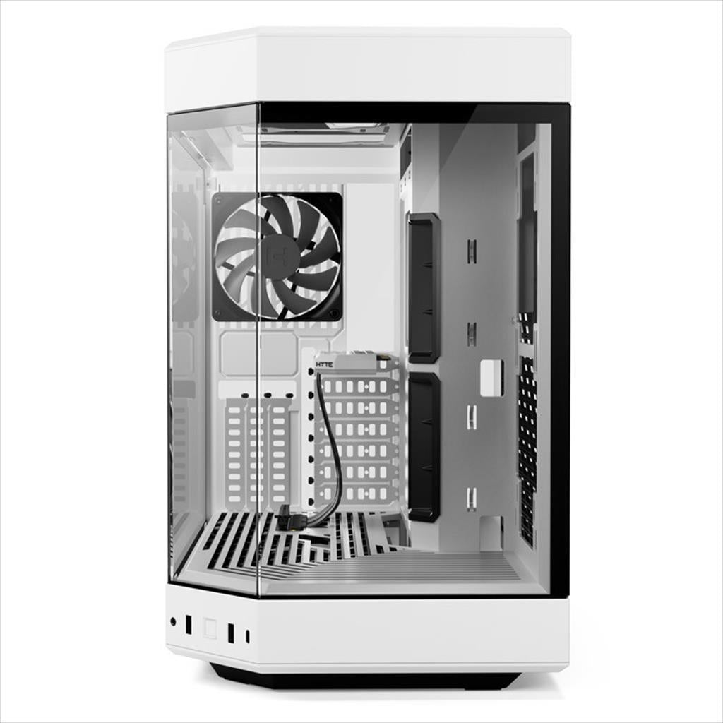 CASE HYTE Y60, x3 Tempered glass (panoramic), 3x 120mm fans, w/riser 4.0 cable, USB 3.2 Type C, White, CS-HYTE-Y60-WW