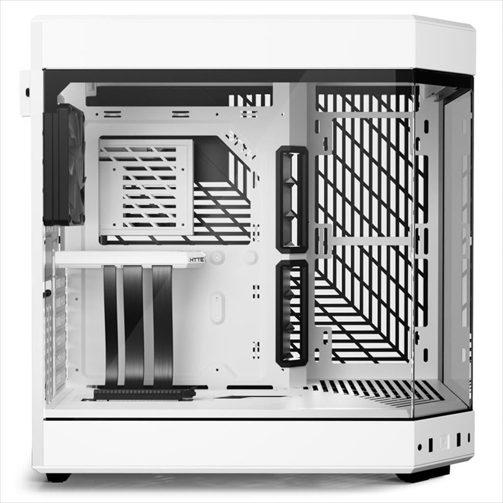 CASE HYTE Y60, x3 Tempered glass (panoramic), 3x 120mm fans, w/riser 4.0 cable, USB 3.2 Type C, White, CS-HYTE-Y60-WW