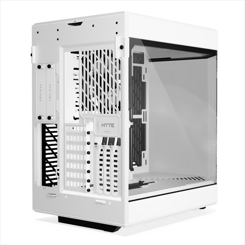 CASE HYTE Y60, x3 Tempered glass (panoramic), 3x 120mm fans, w/riser 4.0 cable, USB 3.2 Type C, White, CS-HYTE-Y60-WW