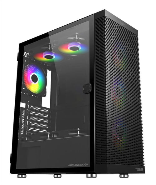 CASE ARMAGGEDDON E-ATX Full-Tower TESSARAXX APEX 8 w/WINDOW, FRONT MESH, w/o OD DVD slot