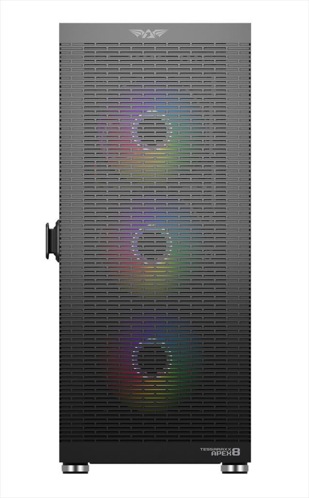 CASE ARMAGGEDDON E-ATX Full-Tower TESSARAXX APEX 8 w/WINDOW, FRONT MESH, w/o OD DVD slot