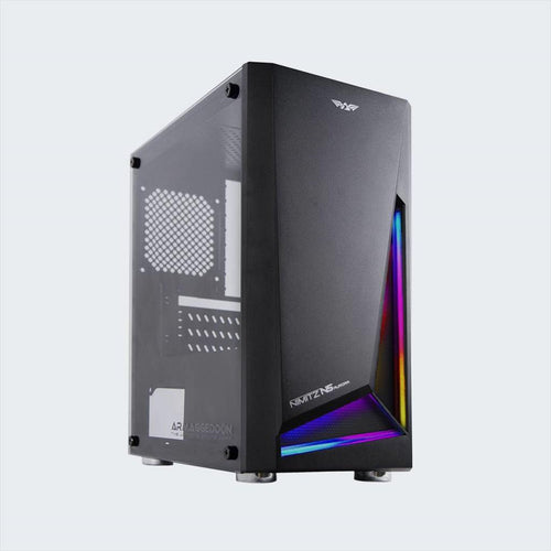 CASE ARMAGGEDDON microATX NIMITZ N5 AURORA BLACK, w/WINDOW, RGB FRONT PANEL, w/o OD DVD slot