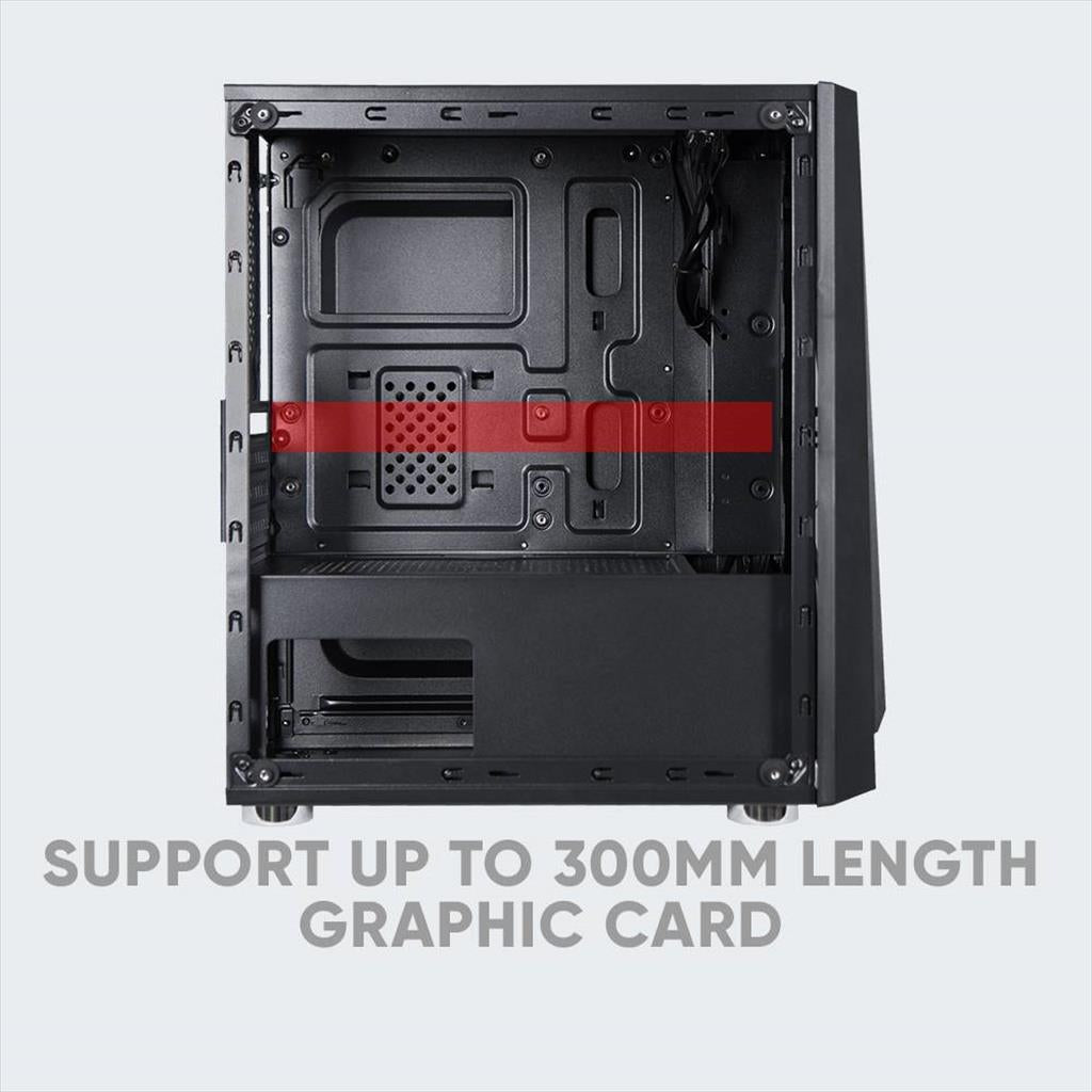 CASE ARMAGGEDDON microATX NIMITZ N5 AURORA BLACK, w/WINDOW, RGB FRONT PANEL, w/o OD DVD slot