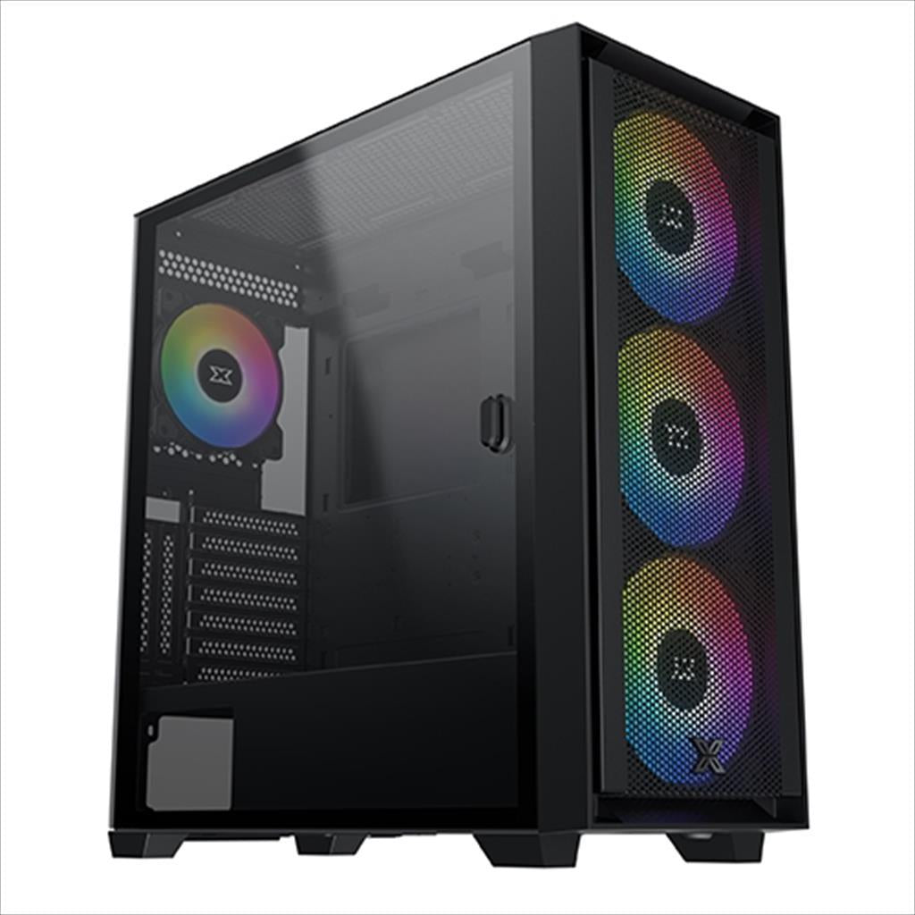 CASE XIGMATEK E-ATX mid-Tower ANUBIS PRO 4FX w/TG Magnet flip, Meshed Grill FP, 3x140mm X40A, 1x120mm X20A ARGB Galaxy II Fan Control Kit