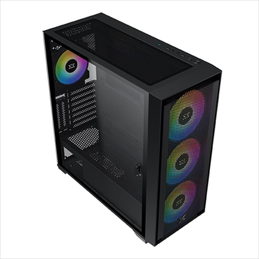 CASE XIGMATEK E-ATX mid-Tower ANUBIS PRO 4FX w/TG Magnet flip, Meshed Grill FP, 3x140mm X40A, 1x120mm X20A ARGB Galaxy II Fan Control Kit