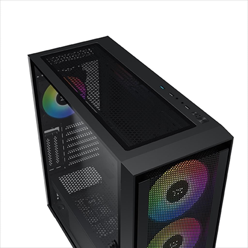 CASE XIGMATEK E-ATX mid-Tower ANUBIS PRO 4FX w/TG Magnet flip, Meshed Grill FP, 3x140mm X40A, 1x120mm X20A ARGB Galaxy II Fan Control Kit
