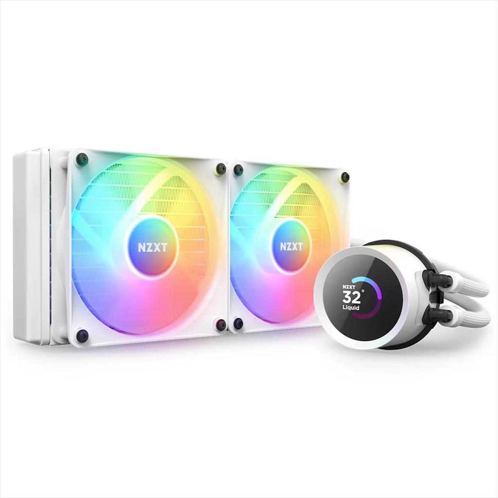 COOLERS CPU AIO NZXT Kraken 240 RGB, 2x120mm F120 RGB Core fans, RGB Controller, w/1.54" LCD display, RL-KR240-W1, MATTE WHITE