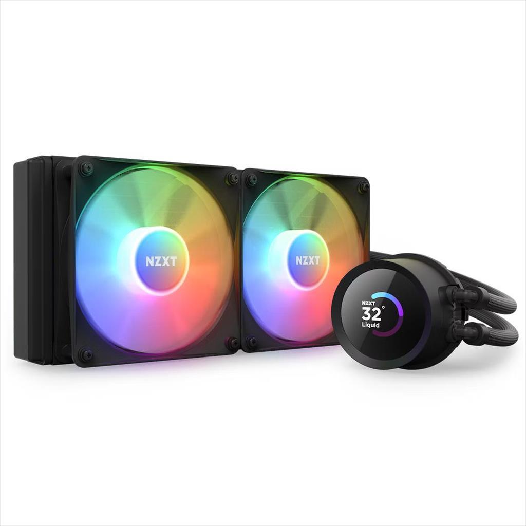COOLERS CPU AIO NZXT Kraken 240 RGB, 2x120mm F120 RGB Core fans, RGB Controller, w/1.54" LCD display, RL-KR240-B1, MATTE BLACK