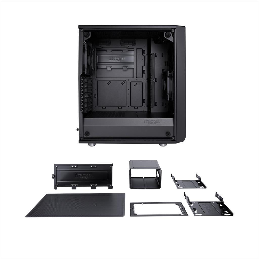 CASE FRACTAL DESIGN ATX Mid-Tower MESHIFY C, 2x120mm Dynamic X2 GP-12 3-pin fans, w/WINDOW, Front Mesh, Black, FD-CA-MESH-C-BKO-TG
