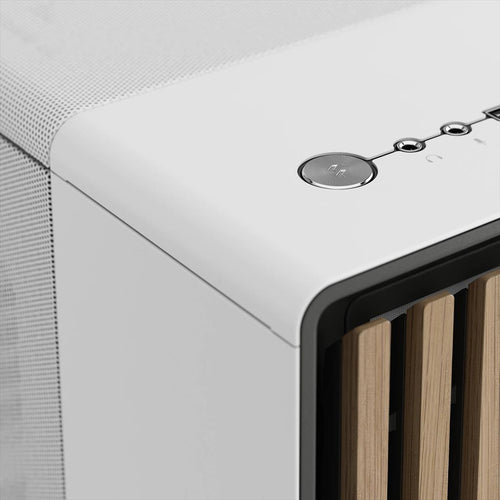 CASE FRACTAL DESIGN ATX Mid-Tower NORTH, 2x140mm Aspect 4-pin PWM fans, w/WINDOW, Side Mesh+Front wood panel, Chalk White, FD-C-NOR1C-03