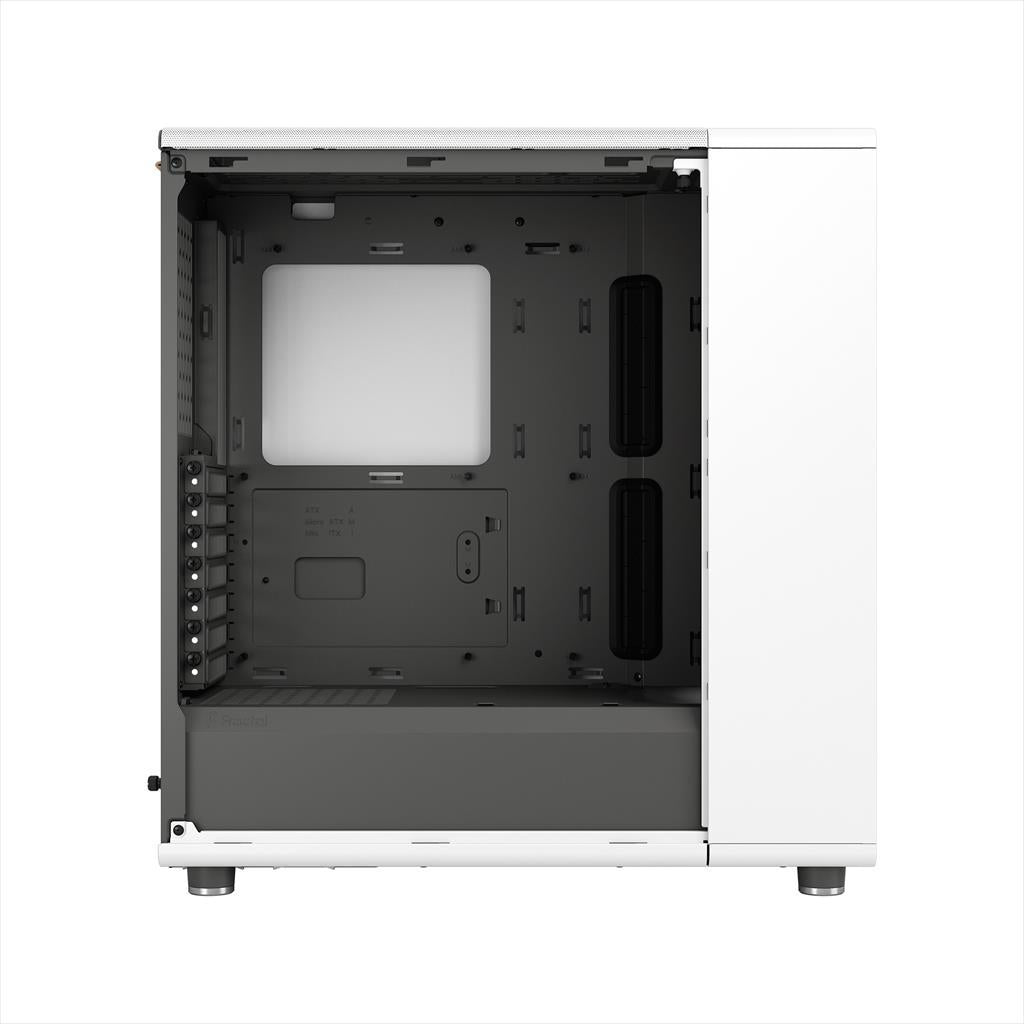CASE FRACTAL DESIGN ATX Mid-Tower NORTH, 2x140mm Aspect 4-pin PWM fans, w/WINDOW, Side Mesh+Front wood panel, Chalk White, FD-C-NOR1C-03