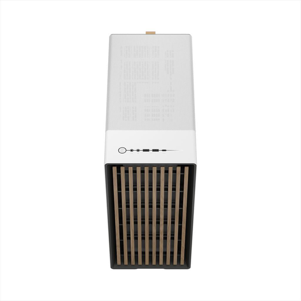 CASE FRACTAL DESIGN ATX Mid-Tower NORTH, 2x140mm Aspect 4-pin PWM fans, w/WINDOW, Side Mesh+Front wood panel, Chalk White, FD-C-NOR1C-03