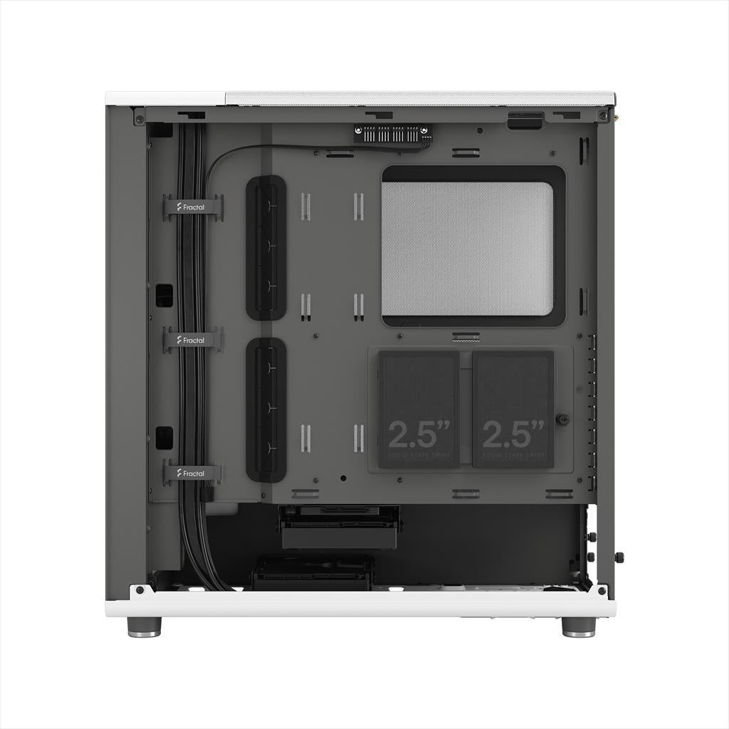 CASE FRACTAL DESIGN ATX Mid-Tower NORTH, 2x140mm Aspect 4-pin PWM fans, w/WINDOW, Side Mesh+Front wood panel, Chalk White, FD-C-NOR1C-03