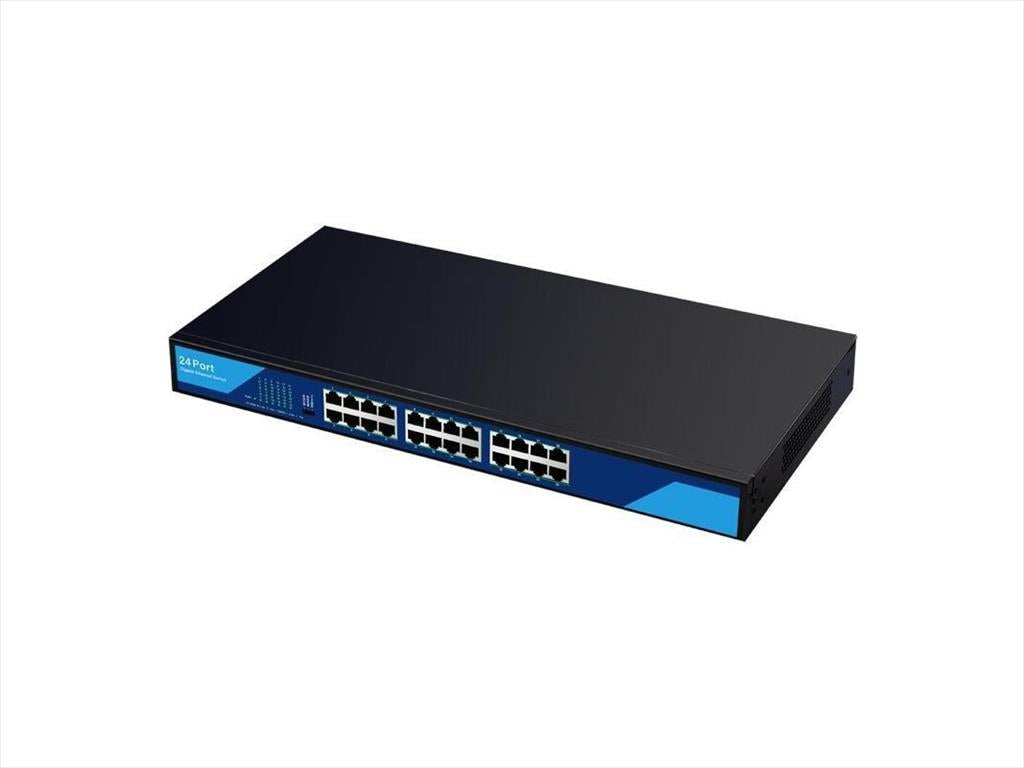 NET Switch DIEWU 24-port 10/100/1000M TXE237 (MTK /EN8853D) IRON SHELL 19" METAL BLACK