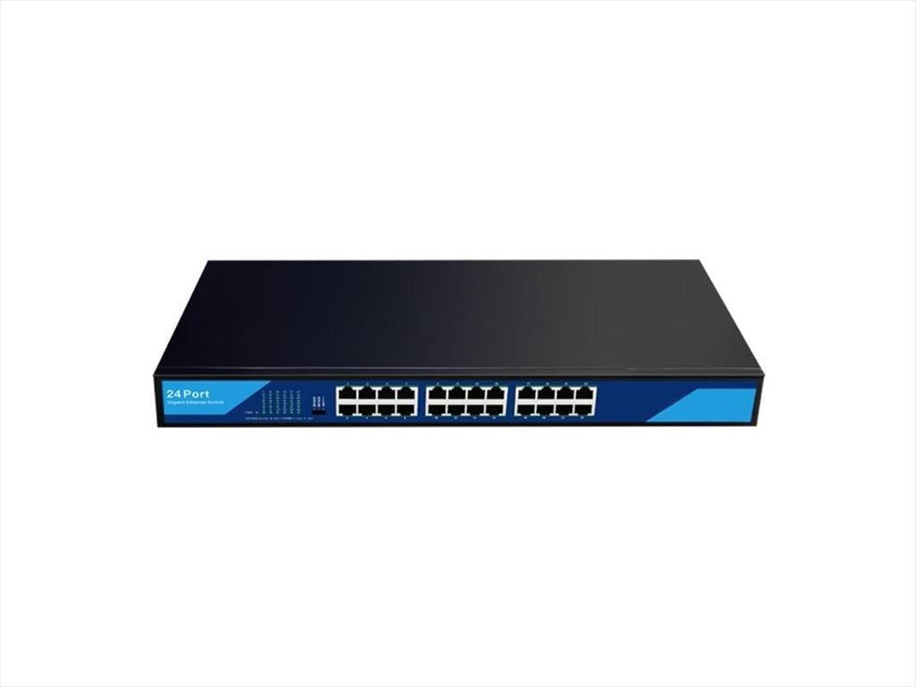 NET Switch DIEWU 24-port 10/100/1000M TXE237 (MTK /EN8853D) IRON SHELL 19" METAL BLACK