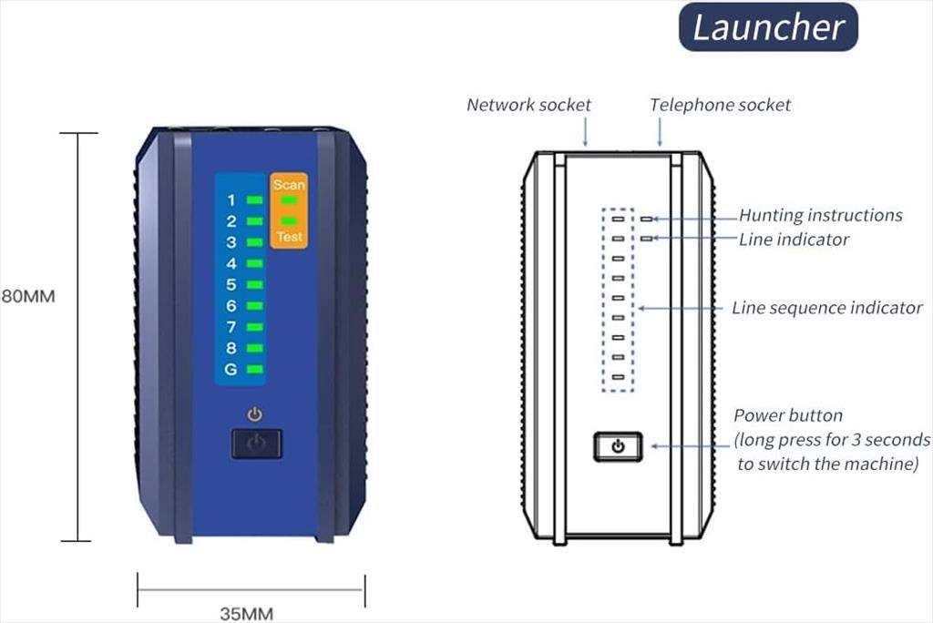 NET LAN WIRE TRACKER DIEWU TXJ006, 4P/8P RJ45/RJ11/Metal Wire, up to 300m