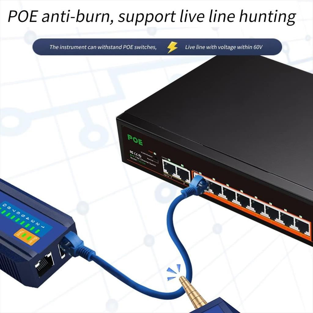 NET LAN WIRE TRACKER DIEWU TXJ006, 4P/8P RJ45/RJ11/Metal Wire, up to 300m