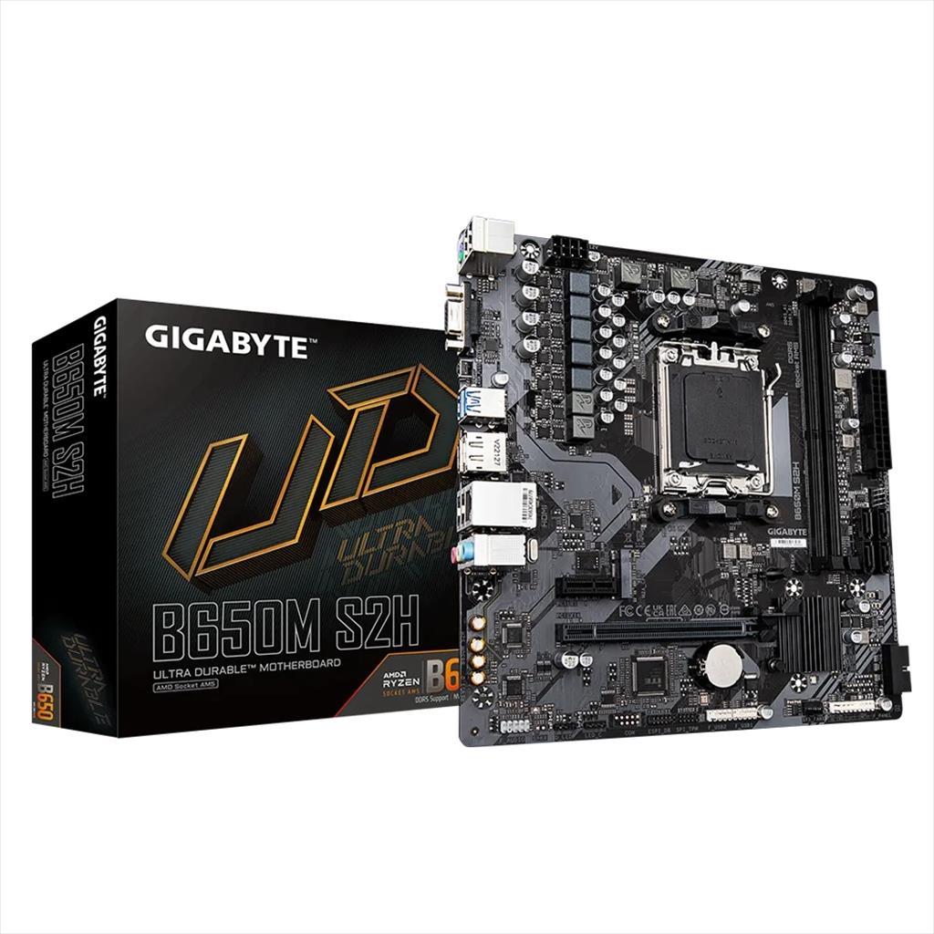 MB AM5 B650M S2H GIGABYTE 2xDDR5 6400Mhz (O.C), VGA, DP, HDMI, PCI-Ex16 4.0, PCI-Ex1 3.0, M.2 4.0, 4xSATA3