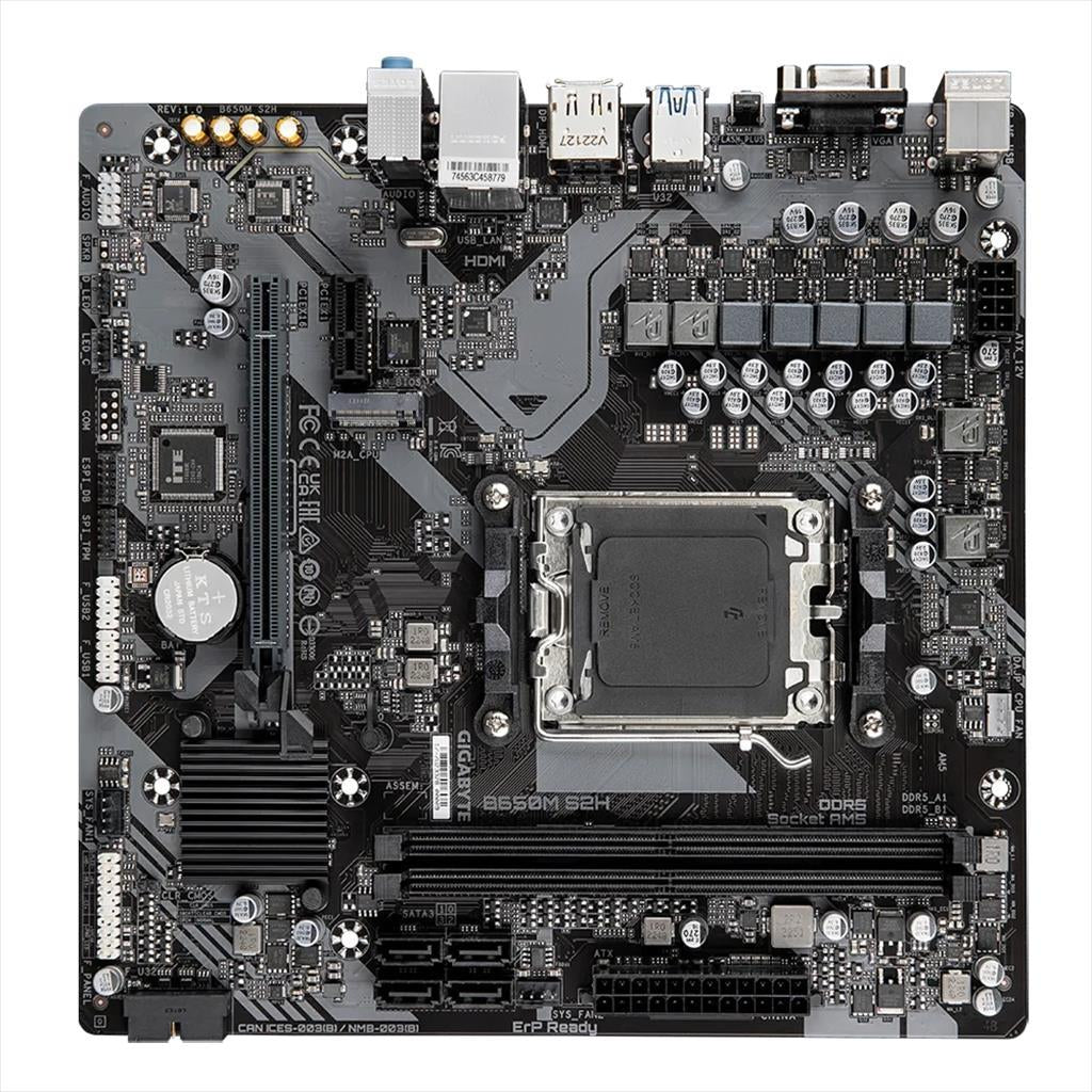 MB AM5 B650M S2H GIGABYTE 2xDDR5 6400Mhz (O.C), VGA, DP, HDMI, PCI-Ex16 4.0, PCI-Ex1 3.0, M.2 4.0, 4xSATA3