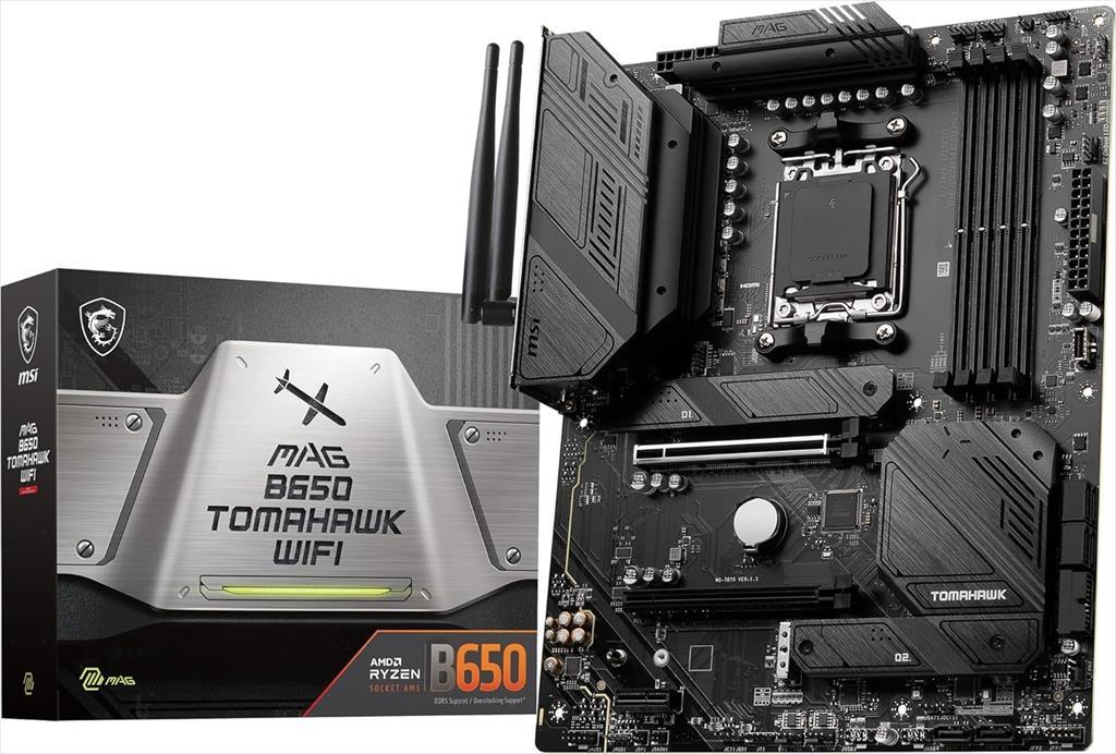 MB AM5 MAG B650 TOMAHAWK WIFI MSI 4xDDR5 7600+Mhz (O.C), DP, HDMI, 2xPCI-Ex16 4.0, PCI-Ex1,  3xM.2, 6xSATA3, 2.5Gb LAN, Wifi6E, BT 5.3 7D75-001R