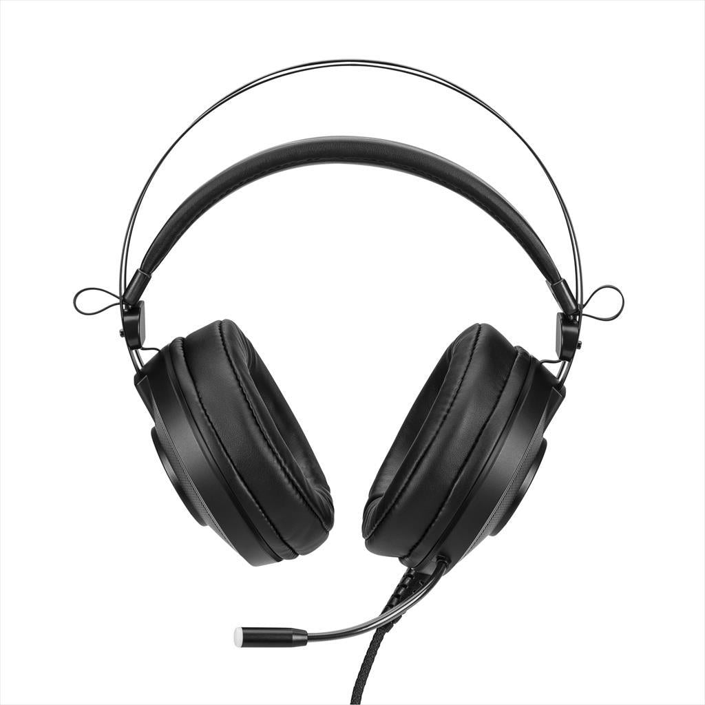 HEADPHONE NOXO CYCLONE GAMING HEADSET, FLEXIBLE MICROPHONE, 2 x 3.5 mm, USB (for illumination), RAINBOW ILLUMINATED EAR CUPS, BRAIDED CABLE