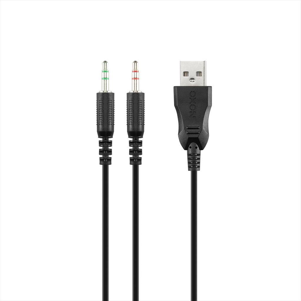 HEADPHONE NOXO CYCLONE GAMING HEADSET, FLEXIBLE MICROPHONE, 2 x 3.5 mm, USB (for illumination), RAINBOW ILLUMINATED EAR CUPS, BRAIDED CABLE