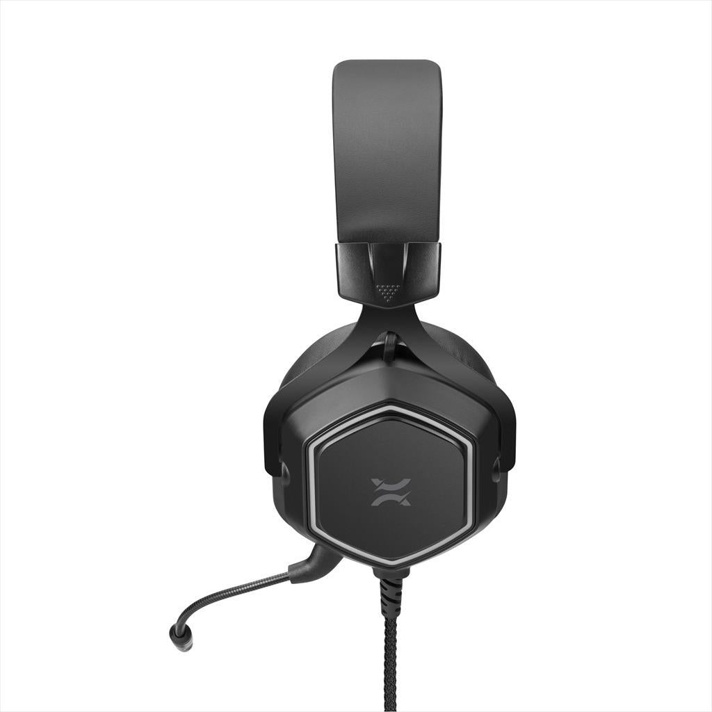 HEADPHONE NOXO VERTEX GAMING HEADSET,DETACHABLE FLEXIBLE MICROPHONE, USB, VIRTUAL 7.1 SOUND, ILLUMINATED EAR CUPS AND MICROPHONE, BRAIDED CABLE