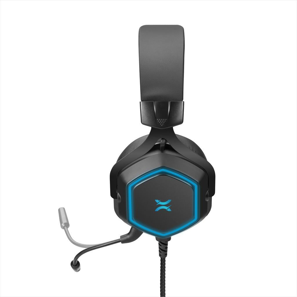 HEADPHONE NOXO VERTEX GAMING HEADSET,DETACHABLE FLEXIBLE MICROPHONE, USB, VIRTUAL 7.1 SOUND, ILLUMINATED EAR CUPS AND MICROPHONE, BRAIDED CABLE