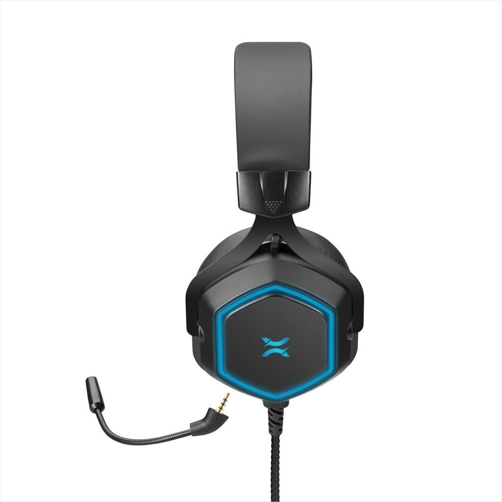 HEADPHONE NOXO VERTEX GAMING HEADSET,DETACHABLE FLEXIBLE MICROPHONE, USB, VIRTUAL 7.1 SOUND, ILLUMINATED EAR CUPS AND MICROPHONE, BRAIDED CABLE