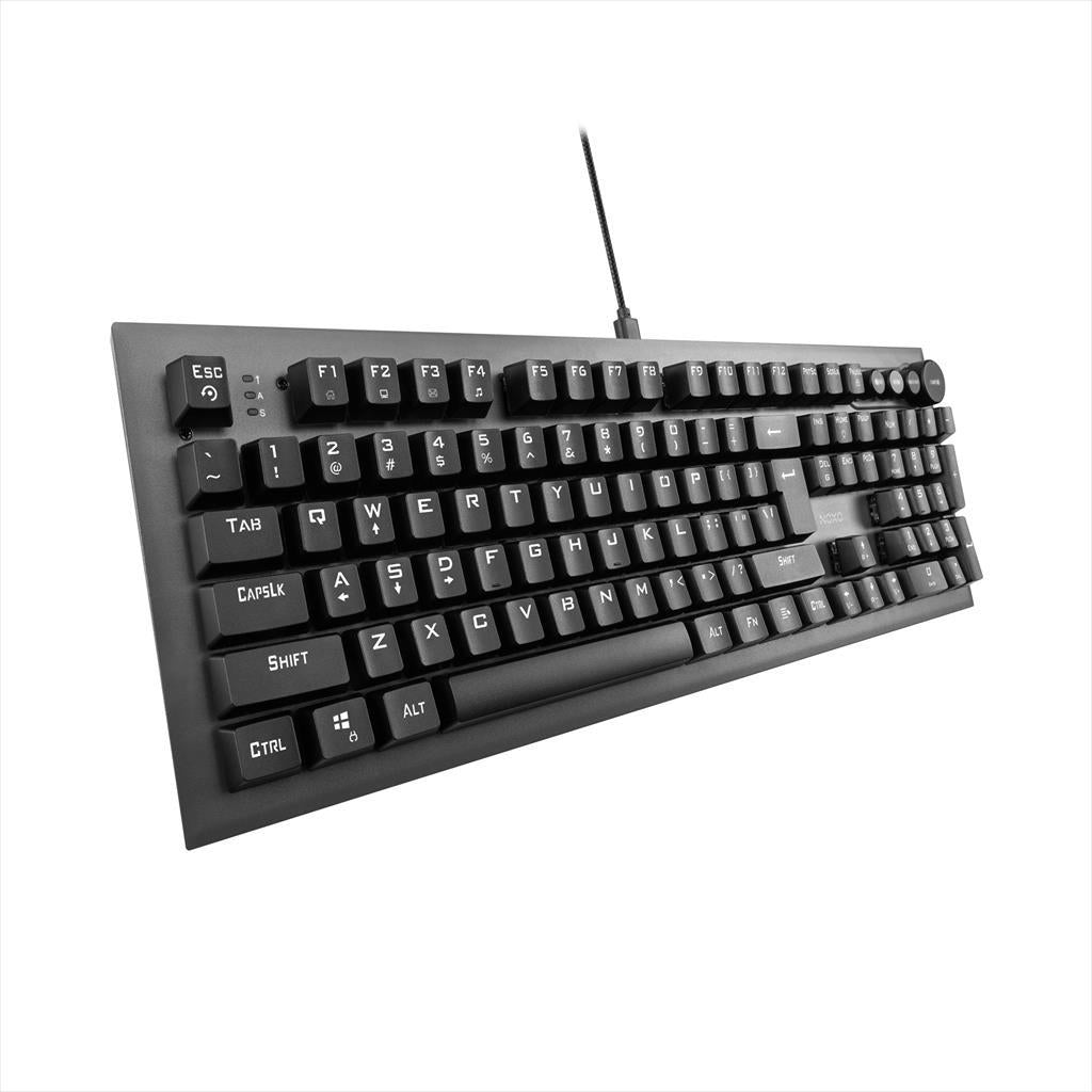 KEYBOARD MECHANICAL NOXO CONQUEROR, GAMING KEYBOARD TACTILE, USB, RAINBOW BACKLIGHT, MULTI-PURPOSE DIGITAL KNOBS, BACKLIGHT PRESETS