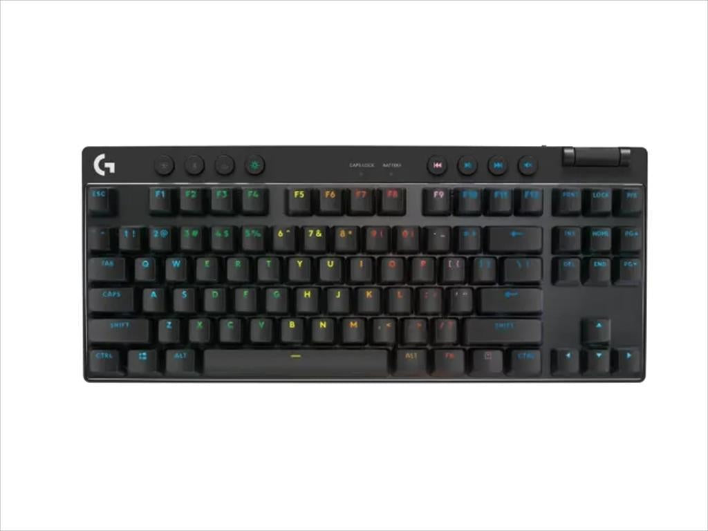 KEYBOARD MECHANICAL LOGITECH G PRO X LIGHTSPEED WIRELESS, TKL, RGB, TACTILE, w/Carrying case, 920-012136