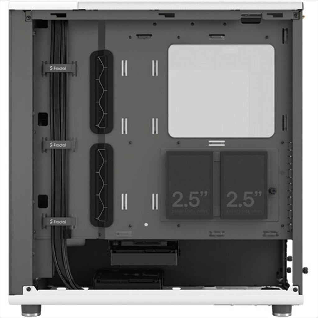 CASE FRACTAL DESIGN ATX Mid-Tower NORTH, 2x140mm Aspect 4-pin PWM fans, w/WINDOW Clear, Front wood panel, Chalk White, FD-C-NOR1C-04