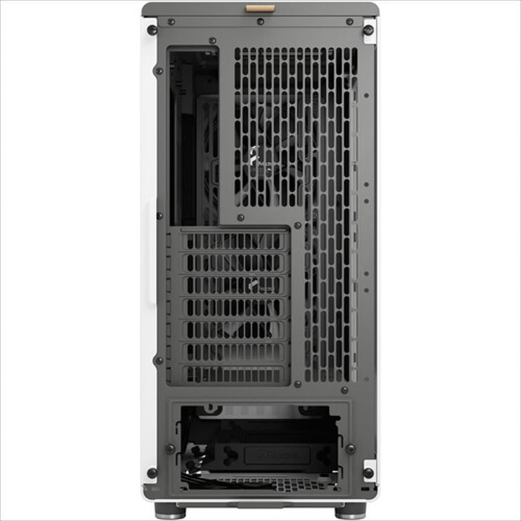 CASE FRACTAL DESIGN ATX Mid-Tower NORTH, 2x140mm Aspect 4-pin PWM fans, w/WINDOW Clear, Front wood panel, Chalk White, FD-C-NOR1C-04