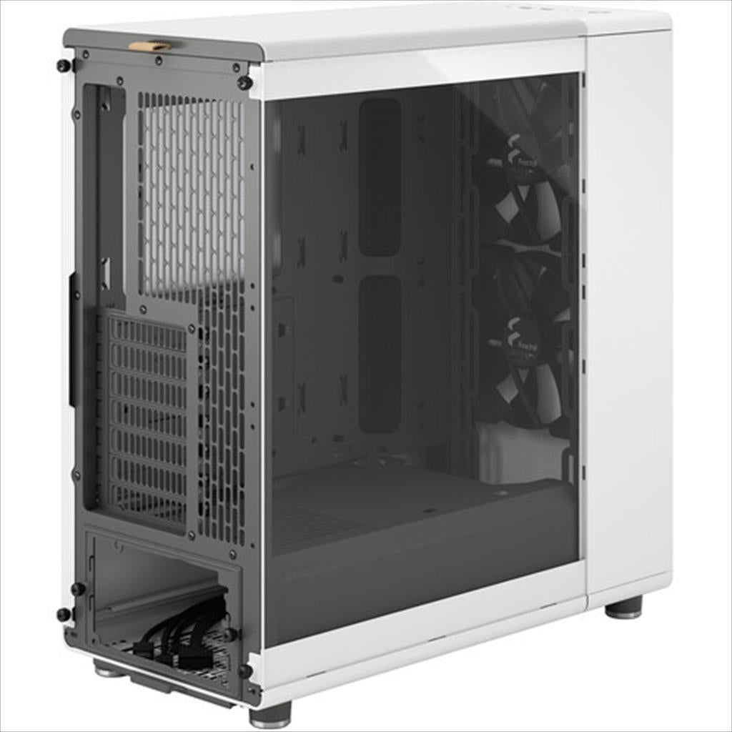 CASE FRACTAL DESIGN ATX Mid-Tower NORTH, 2x140mm Aspect 4-pin PWM fans, w/WINDOW Clear, Front wood panel, Chalk White, FD-C-NOR1C-04