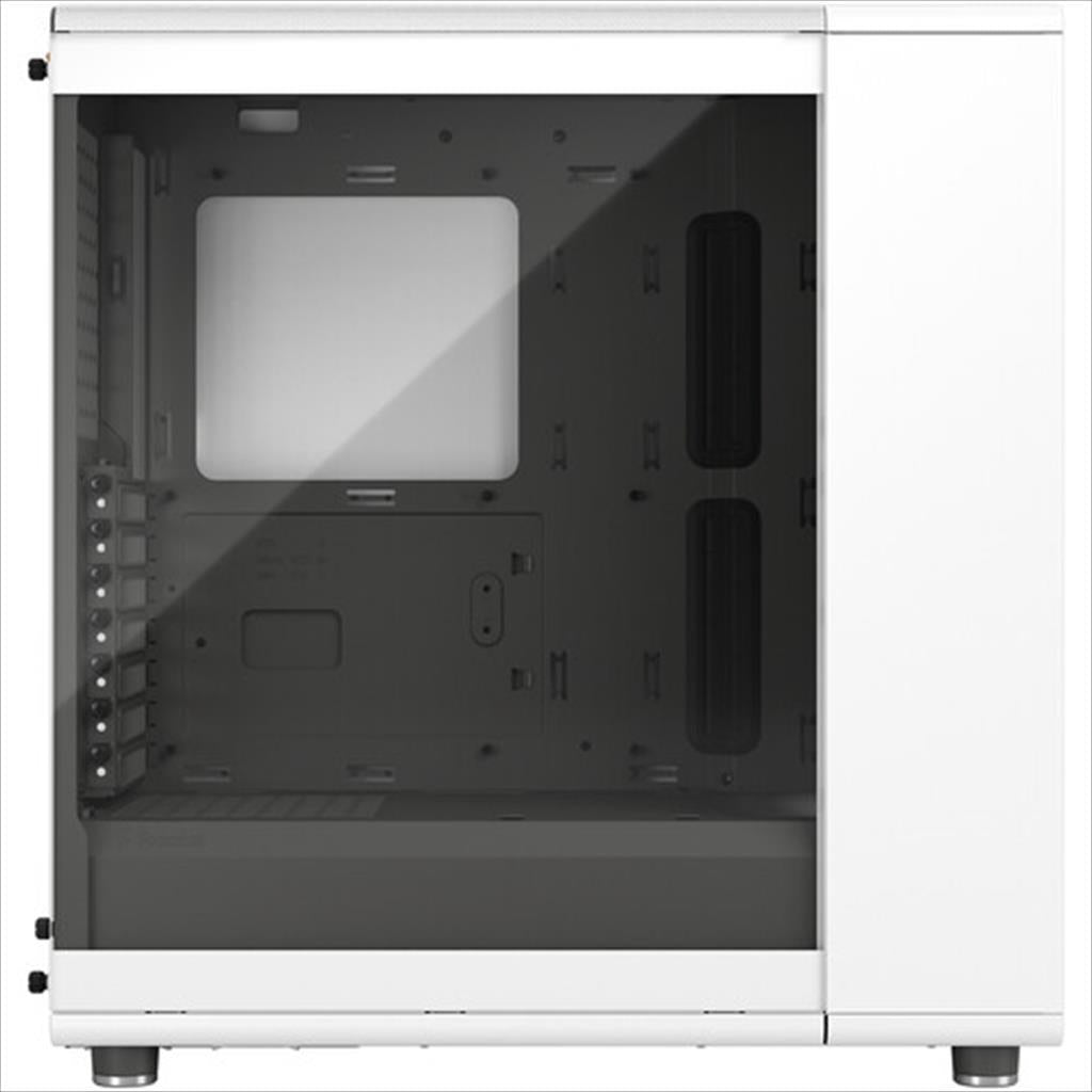 CASE FRACTAL DESIGN ATX Mid-Tower NORTH, 2x140mm Aspect 4-pin PWM fans, w/WINDOW Clear, Front wood panel, Chalk White, FD-C-NOR1C-04