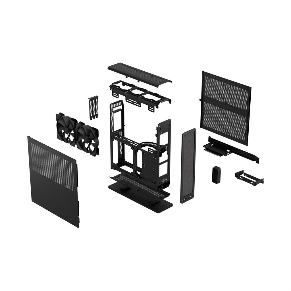 CASE FRACTAL DESIGN mini ITX RIDGE, 2x140mm Aspect 4-pin PWM fans, Black, FD-C-RID1N-11