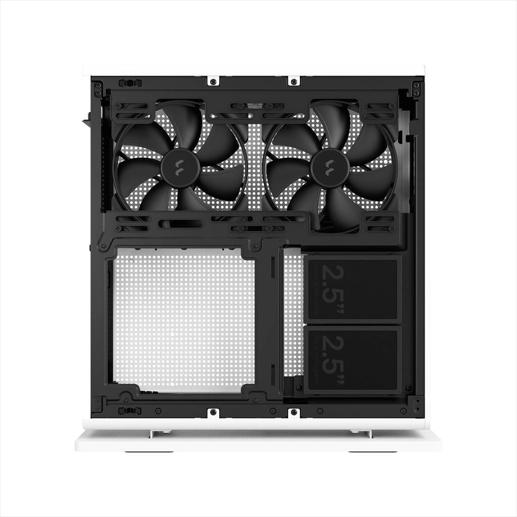 CASE FRACTAL DESIGN mini ITX RIDGE, 2x140mm Aspect 4-pin PWM fans, White, FD-C-RID1N-12