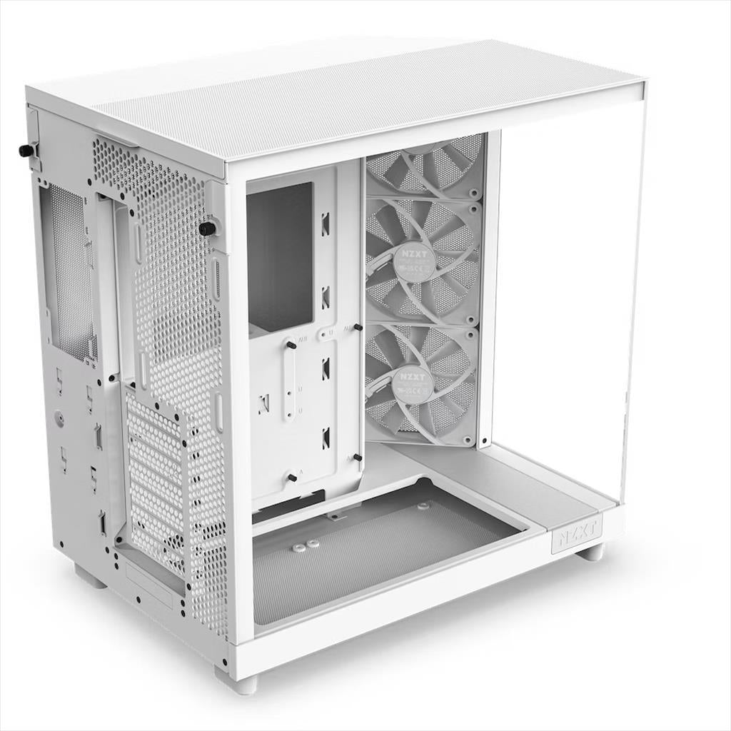 CASE NZXT ATX Mid-Tower H6 FLOW w/WINDOW + side & top MESH 3xF120Q Airflow 120mm fans,1xUSB 3.2 typeC,2x USB 3.2 typeA, Matte White CC-H61FW-01