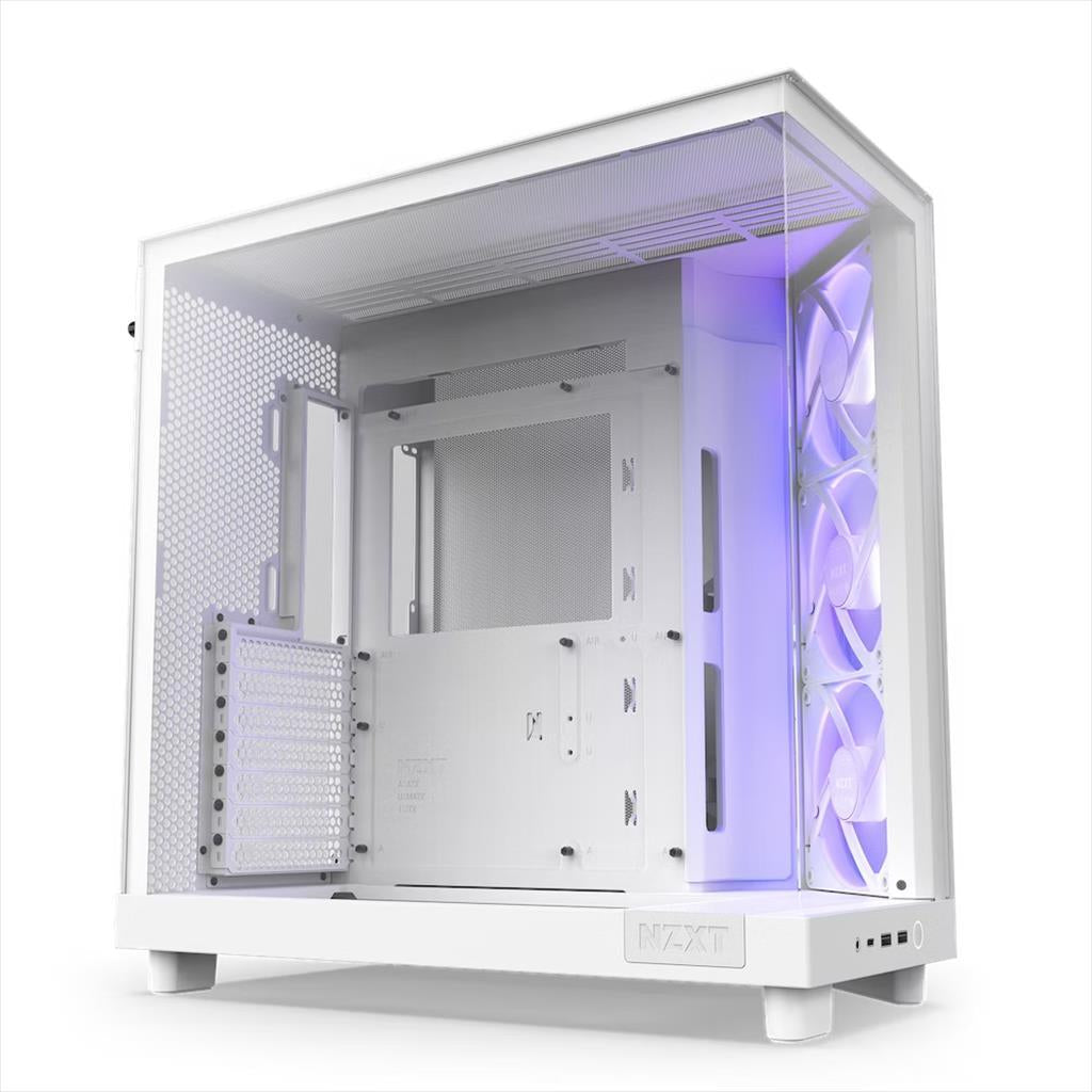 CASE NZXT ATX Mid-Tower H6 FLOW RGB w/WINDOW + side & top MESH 3xF120 RGB Core 120mm fans,1xUSB 3.2 typeC,2x USB 3.2 typeA, Matte White CC-H61FW-R1