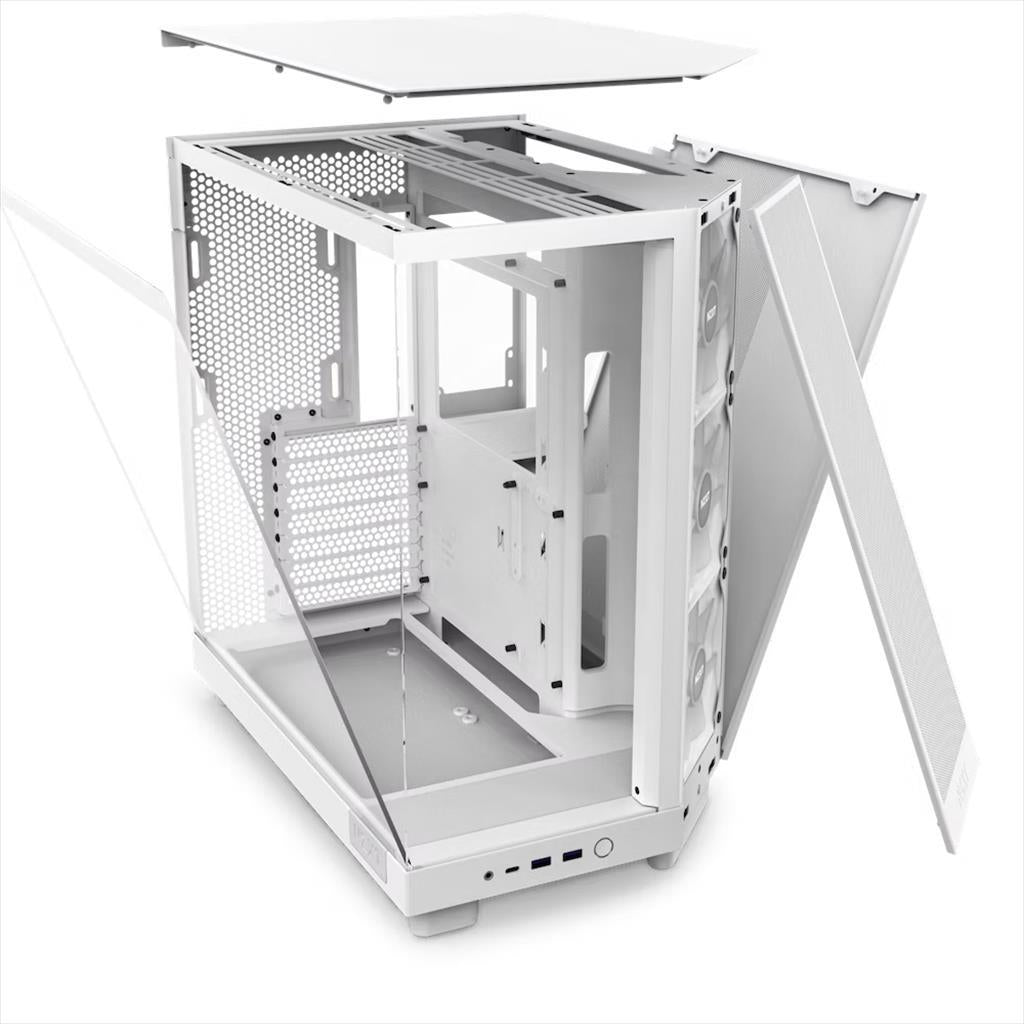 CASE NZXT ATX Mid-Tower H6 FLOW RGB w/WINDOW + side & top MESH 3xF120 RGB Core 120mm fans,1xUSB 3.2 typeC,2x USB 3.2 typeA, Matte White CC-H61FW-R1