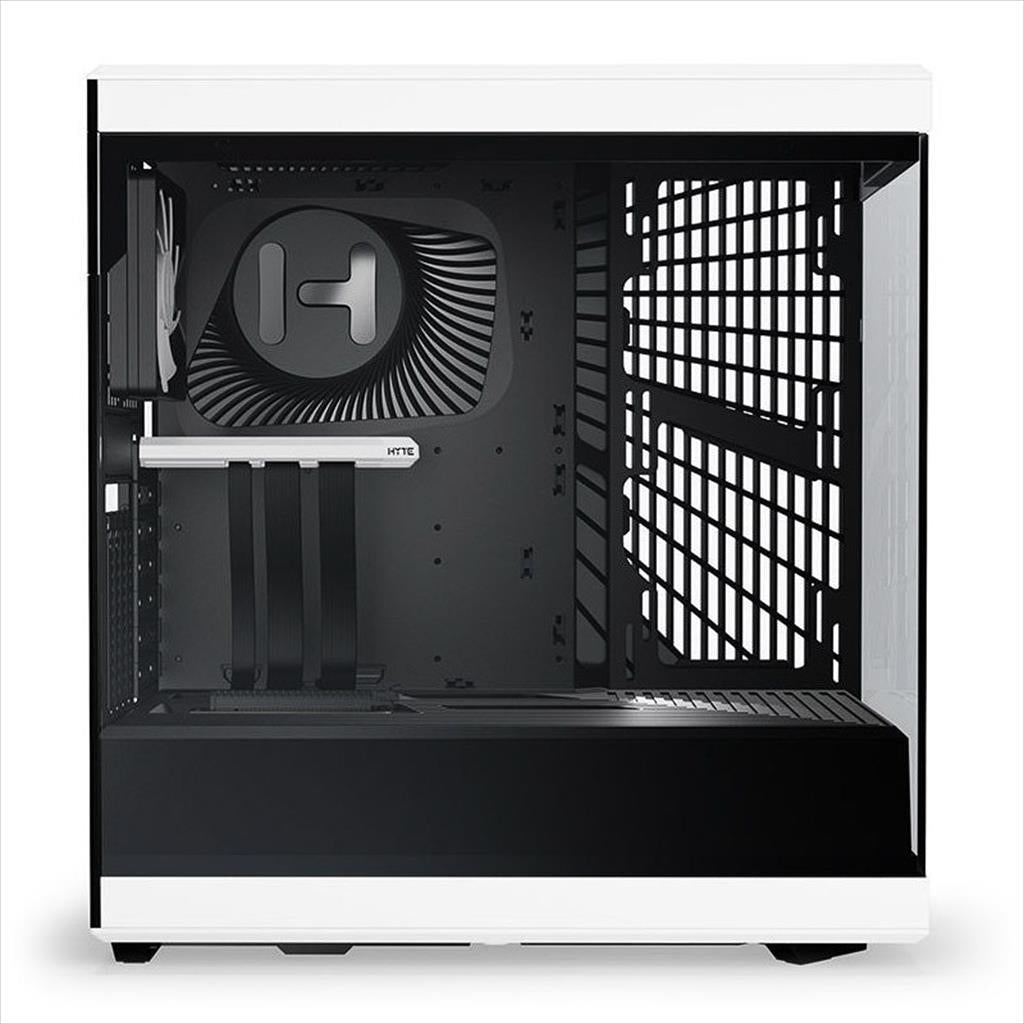 CASE HYTE ATX Mid-Tower Y40, x2 Tempered glass, 2x 120mm fans, w/riser 4.0 cable, Black/White, USB 3.2 Type C, GEHY-013