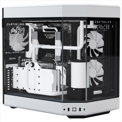 CASE HYTE E-ATX Mid-Tower Y60, x3 Tempered glass (panoramic), 3x 120mm fans, w/riser 4.0 cable, USB 3.2 Type C, Black/White, GEHY-007