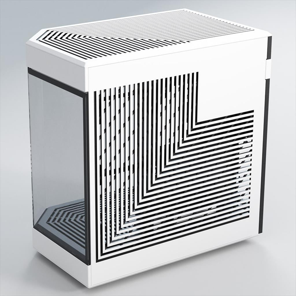 CASE HYTE E-ATX Mid-Tower Y60, x3 Tempered glass (panoramic), 3x 120mm fans, w/riser 4.0 cable, USB 3.2 Type C, Black/White, GEHY-007