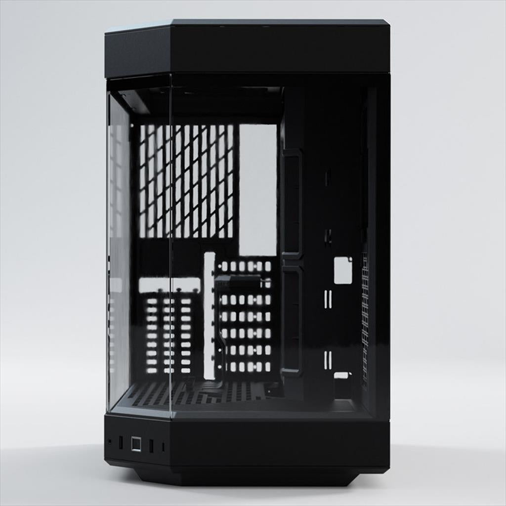 CASE HYTE E-ATX Mid-Tower Y60, x3 Tempered glass (panoramic), 3x 120mm fans, w/riser 4.0 cable, USB 3.2 Type-C, Black, GEHY-008